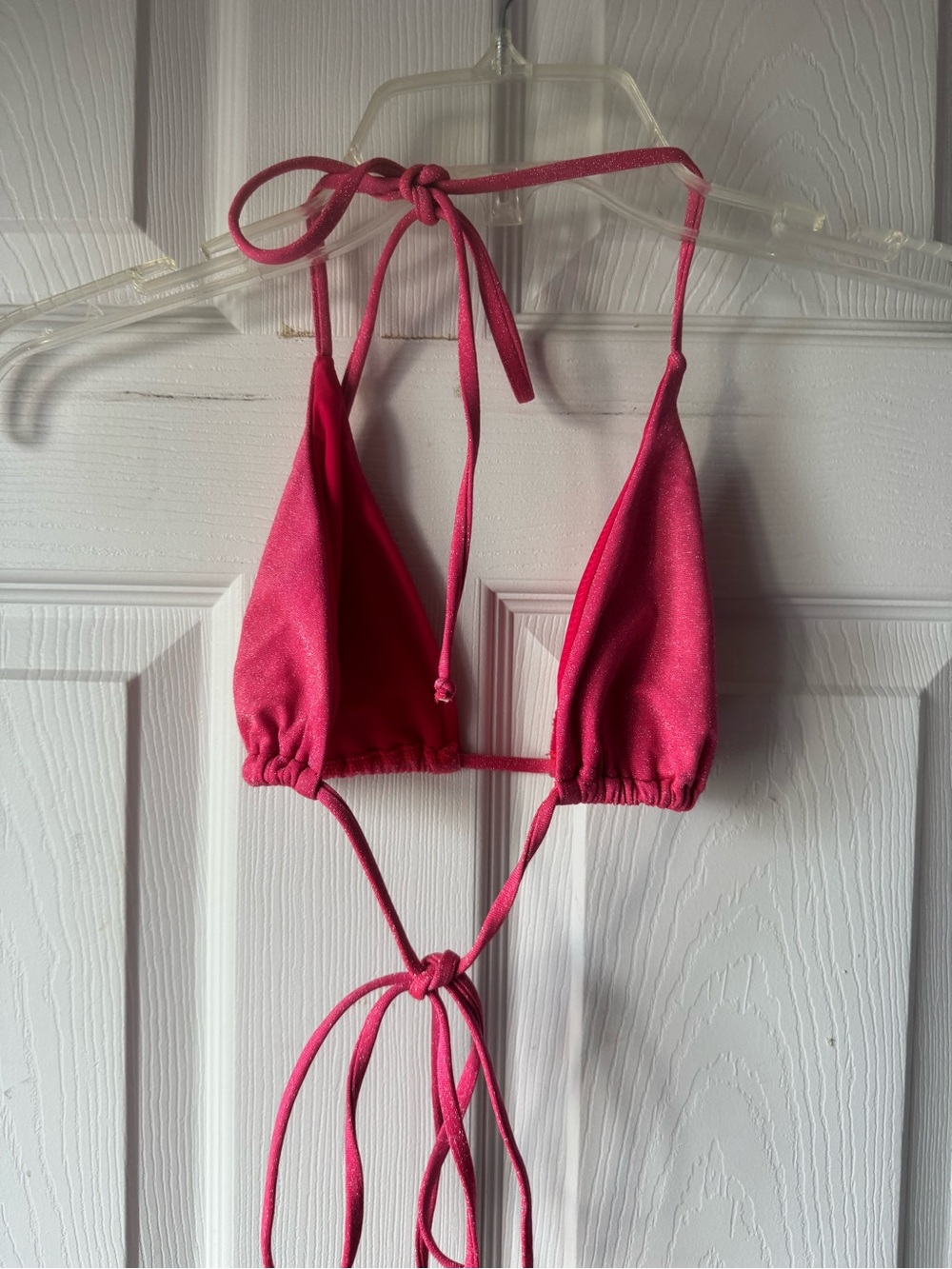 White Fox Shimmer Triangle Bikini Top
